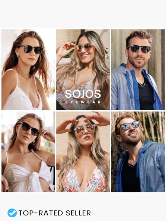 Classic Vintage Large Square Sunglasses Polarized UV400 Protection main image 6